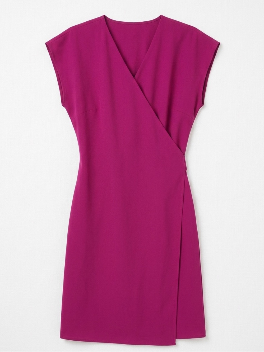 Everlane Japanese GoWeave Wrap Midi Dress Magenta Size 14